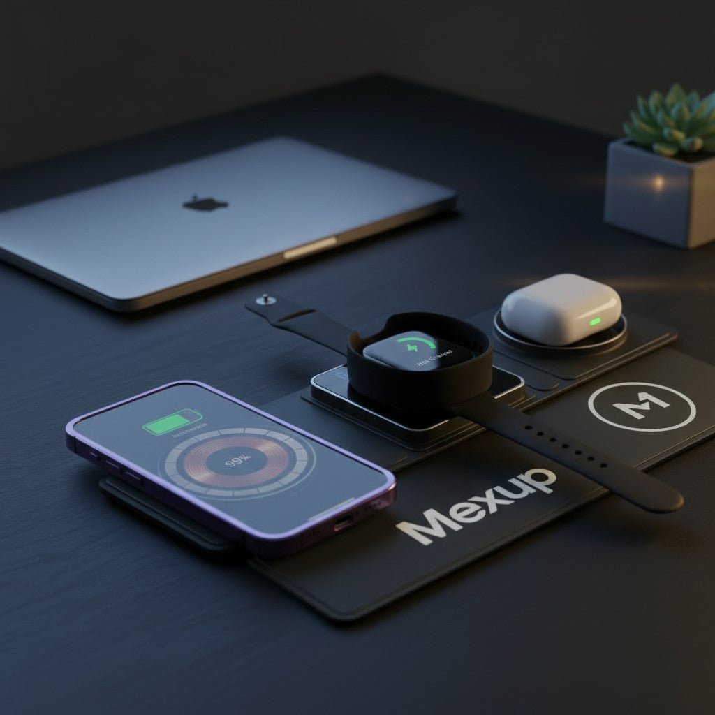 3 - in - 1 MagSafe Wireless Charging Station - Foldable Fast Charger for iPhone, Apple Watch & AirPods - mexup