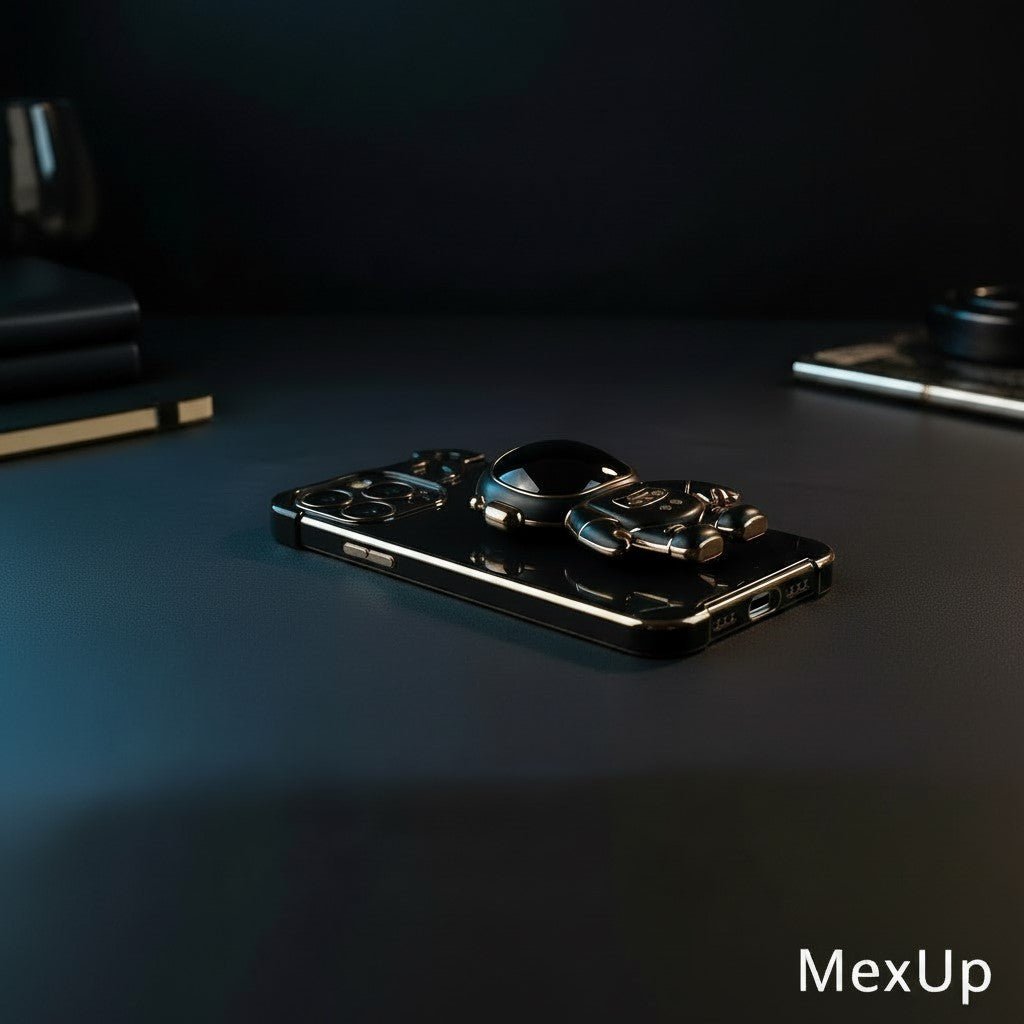 3D Astronaut Phone Case Anti - Drop Electroplating Bracket - mexup