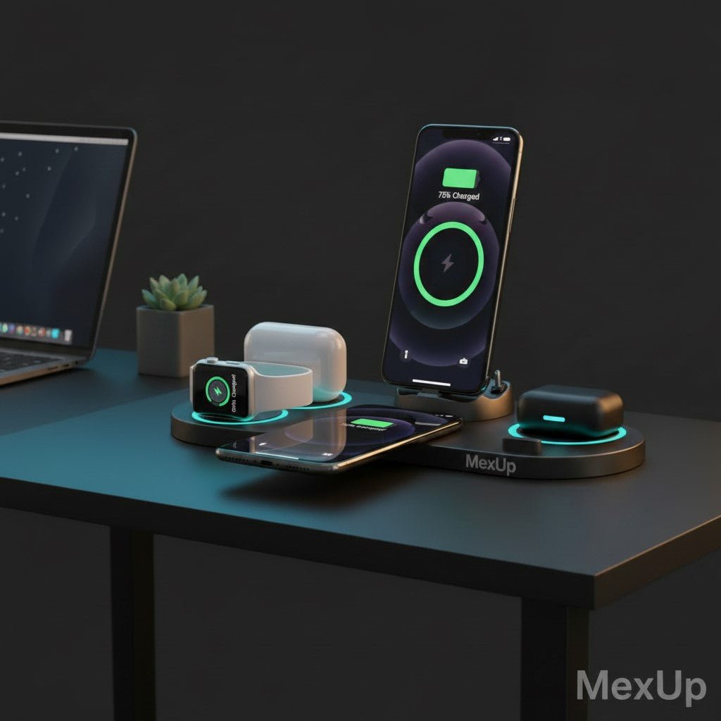 6 - in - 1 Wireless Charging Station for iPhone, Apple Watch & AirPods - mexup