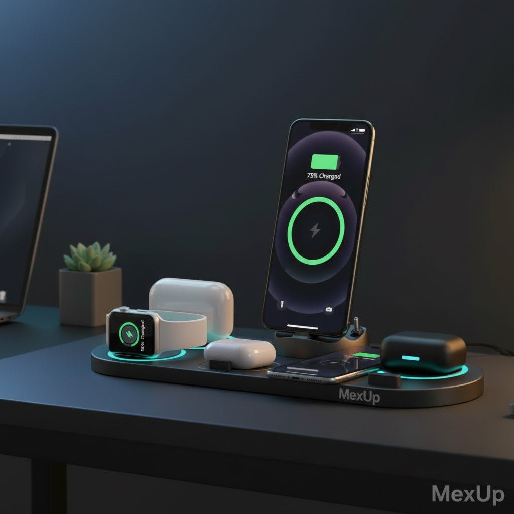 6 - in - 1 Wireless Charging Station for iPhone, Apple Watch & AirPods - mexup