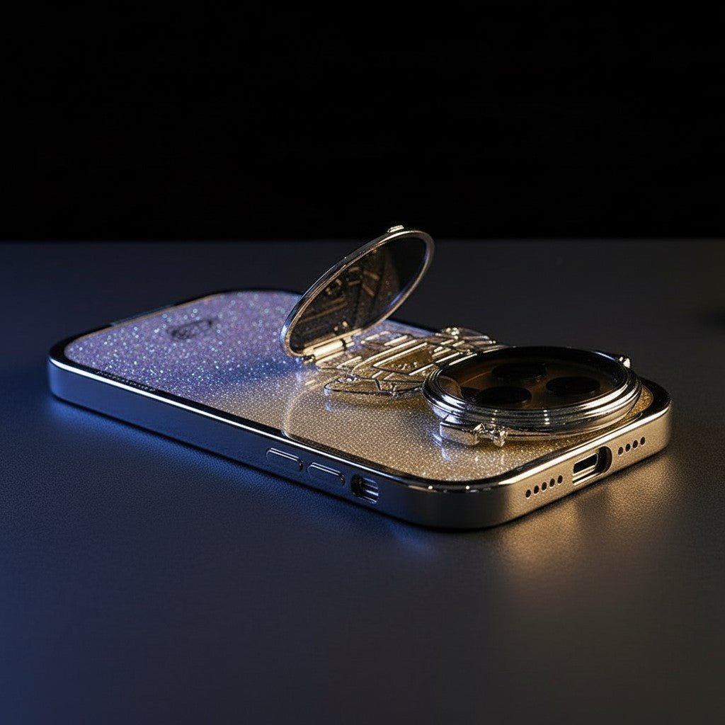 Glitter Astronaut Phone Case with Camera Stand - iPhone - mexup
