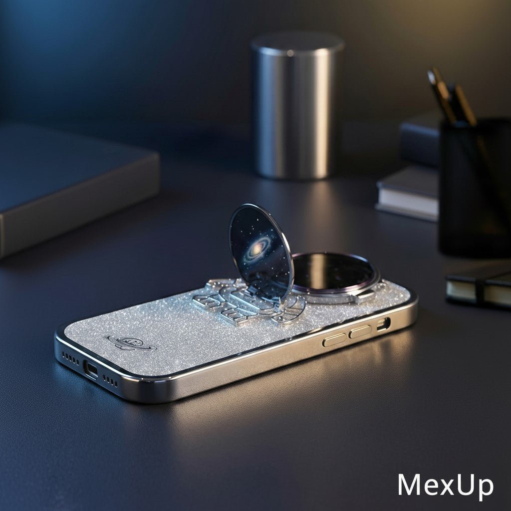 Glitter Astronaut Phone Case with Camera Stand - iPhone - mexup